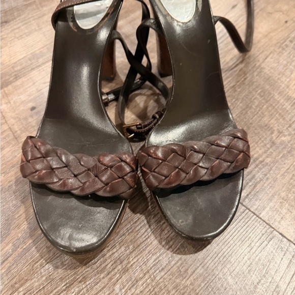 Gucci Dark Brown Braided Heels - Picture 7 of 8